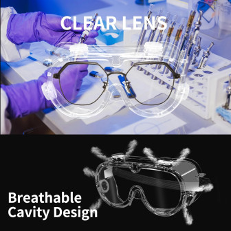 Anti-fog safety goggles – panoramic polycarbonate screen