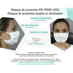Mascarilla de protección lavable y reutilizable PM MASK UNS1 (pack de 2)