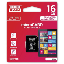 Carte microSDHC Goodram 16 Go Class 10 + adaptateur SD