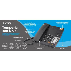 Alcatel Temporis 380 – Téléphone filaire, prise casque